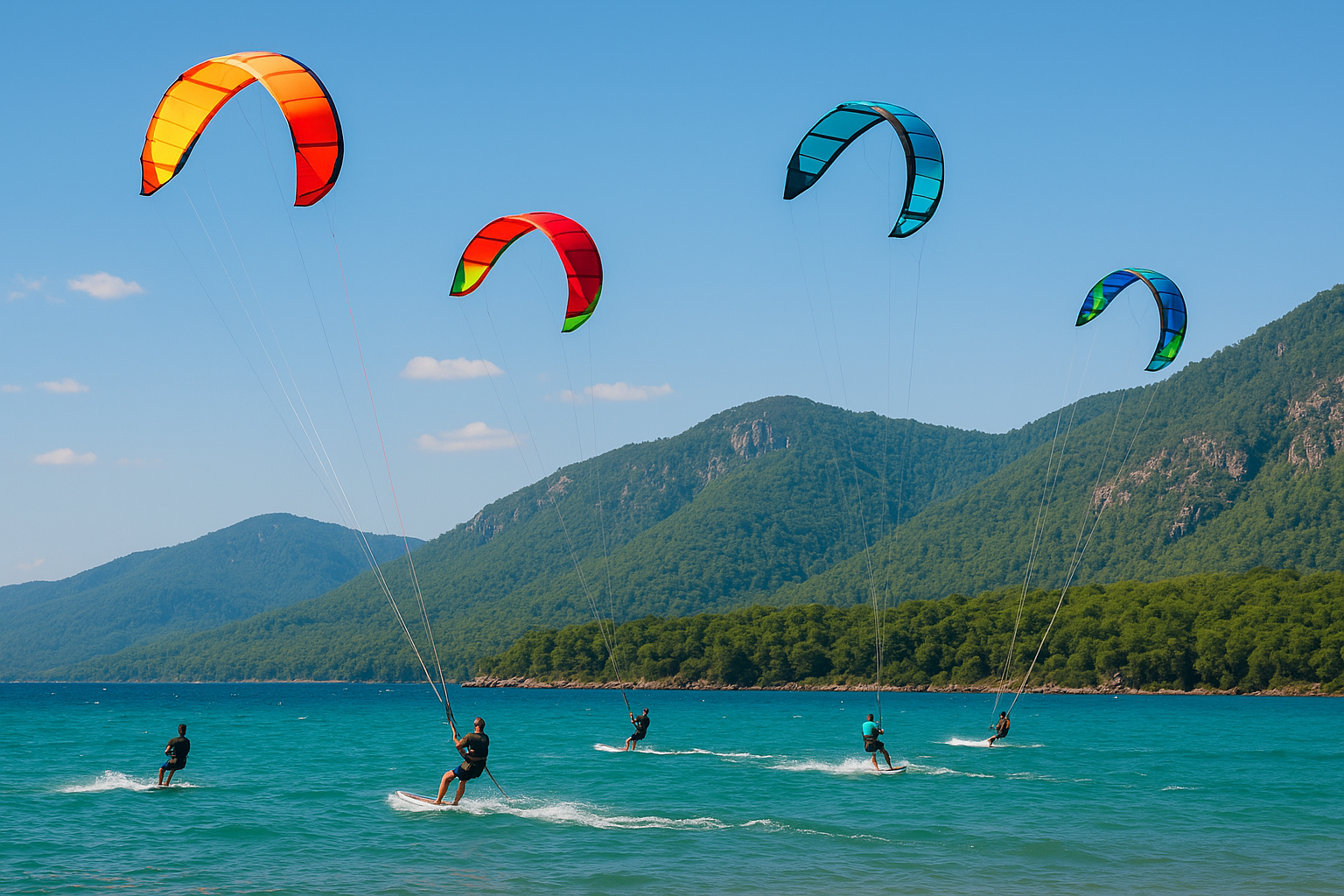 Muğla’nın Akyaka beldesi, doğasıyla olduğu kadar rüzgârıyla da büyülüyor.Gökova Körfezi’nin