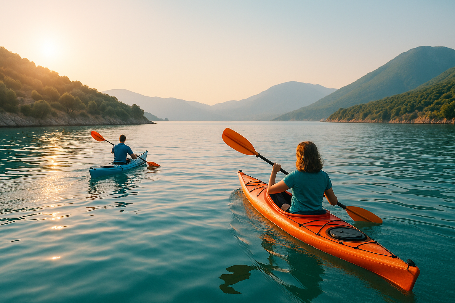 Ege’nin sakin sabahlarında deniz neredeyse bir ayna gibidir.Kıyıdan birkaç metre